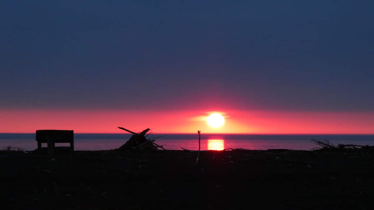Vivid sunset viewed from the firepit