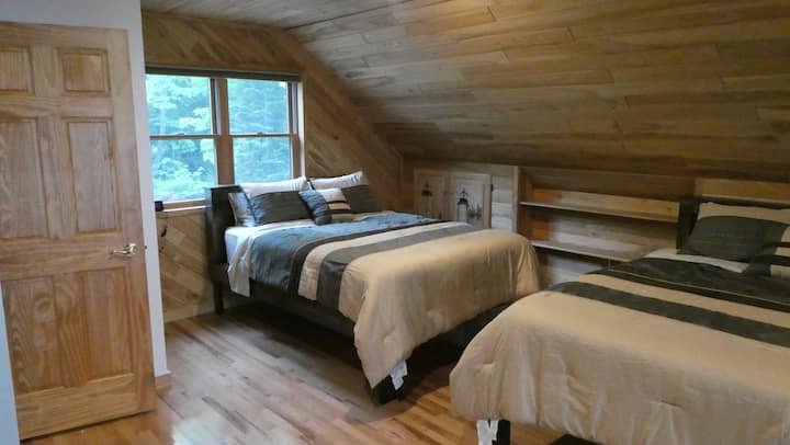 Full view of the open loft sleeping space