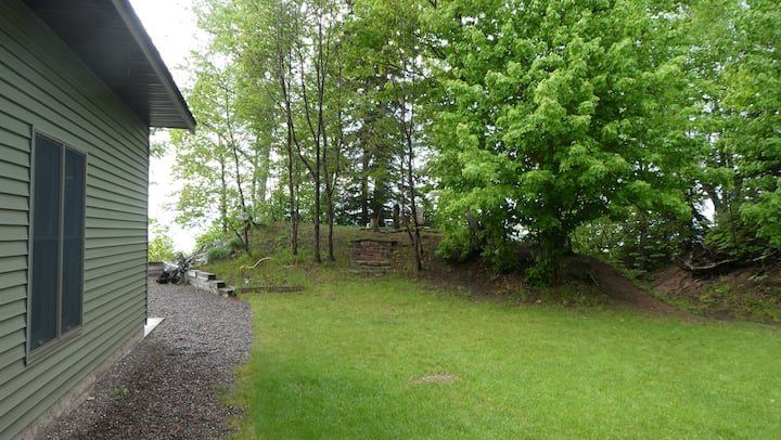 Wooded yard beside the house