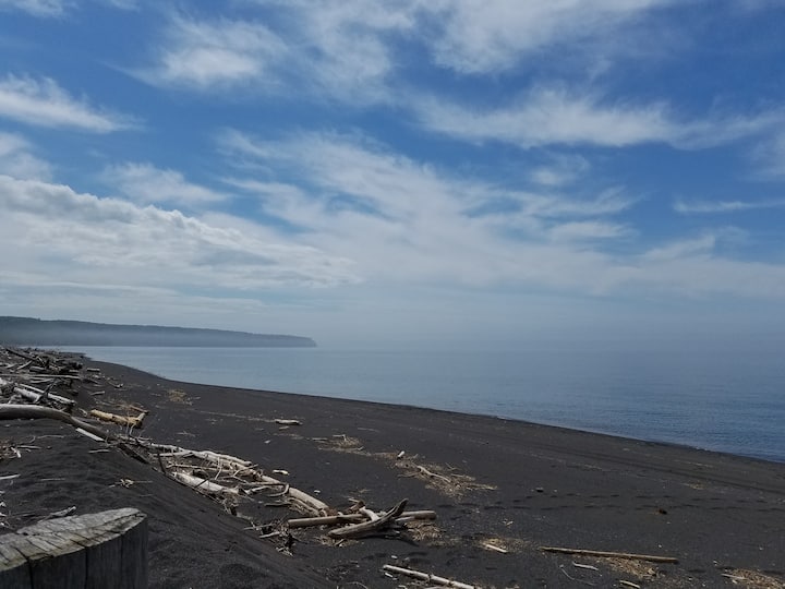 Lake Superior beach and open water